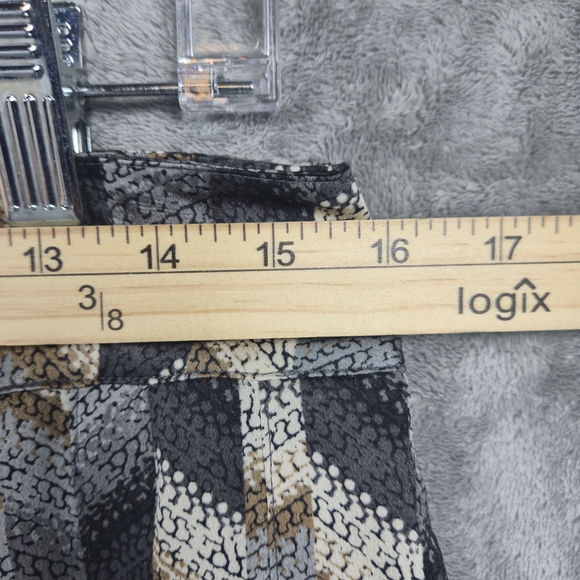 Talbots Women's Gray And Brown Pleated Midi Skirt Chevron Pattern NWT - Picture 3 of 7